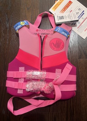 Body Glove Child S Neoprene PFD Type 70 Life Jacket and Vest Girl 33-55 Lbs Pink