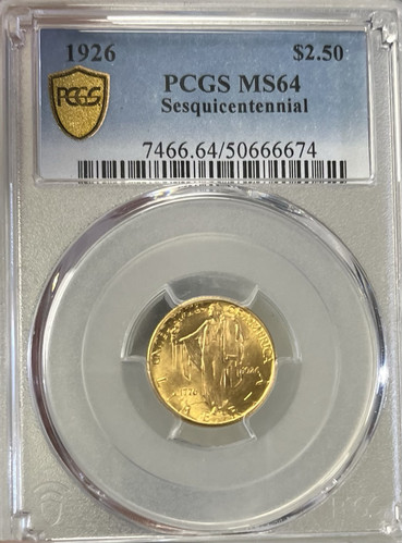 1926 PCGS MS64 $2.50 Sesquicentennial GOLD Commemorative - Picture 5 of 5