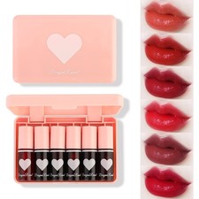 Miniling 6 Colors Lip Tint Stain Set  Korean Gloss Plumping Mini Liquid Heart