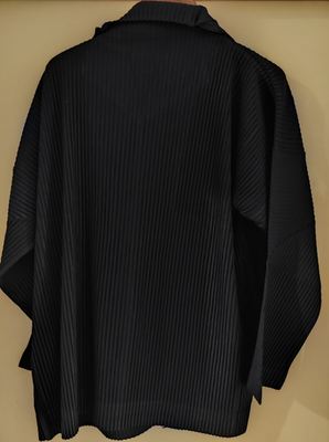 Homme Issey Miyake size 4 black suit pleated T-shirt jacket