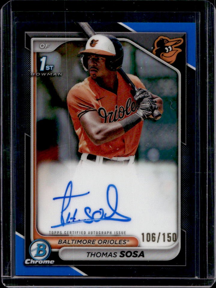 2024 Bowman Chrome Thomas Sosa Auto Blue Refractor 1st #106/150