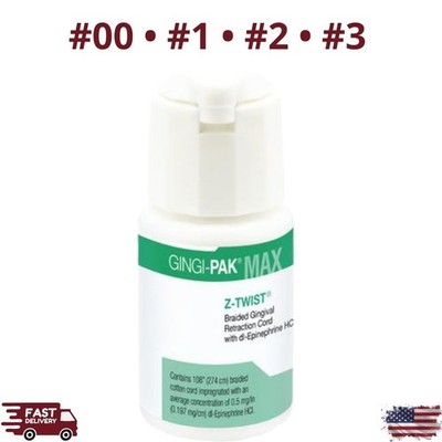 Gingi-Pak Dental Gingival Retraction Cord Z-Twist Packing #00/1/2/3 Epinephrine