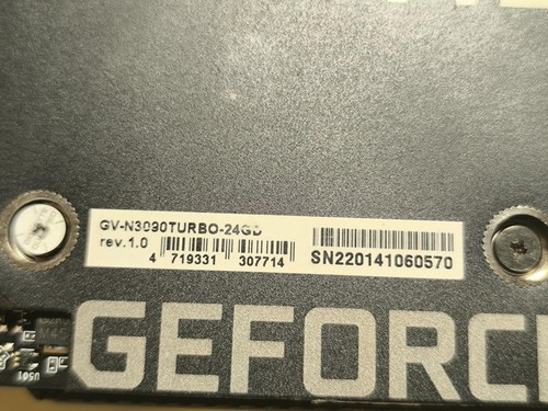 GIGABYTE GeForce RTX 3090 TURBO 24GB GDDR6X Graphics Card - 第 3/3 張圖片