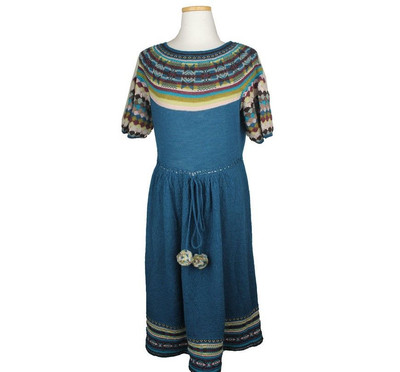Kenzo Multi Patchwork Wool Knit économies Dress M 26809366