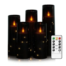 Flameless LED Candles with Timer 5 Pc Flickering Flameless Candles for Romantic.