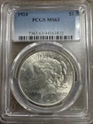 1924 PEACE SILVER  Dollar PCGS MS 63
