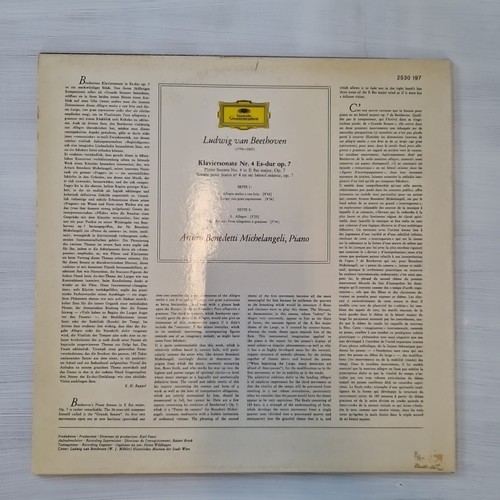 Ludwig Van Beethoven - Sonate - Arturo Benedetti Michelangeli,Piano - LP 33 Giri - Foto 2 di 9