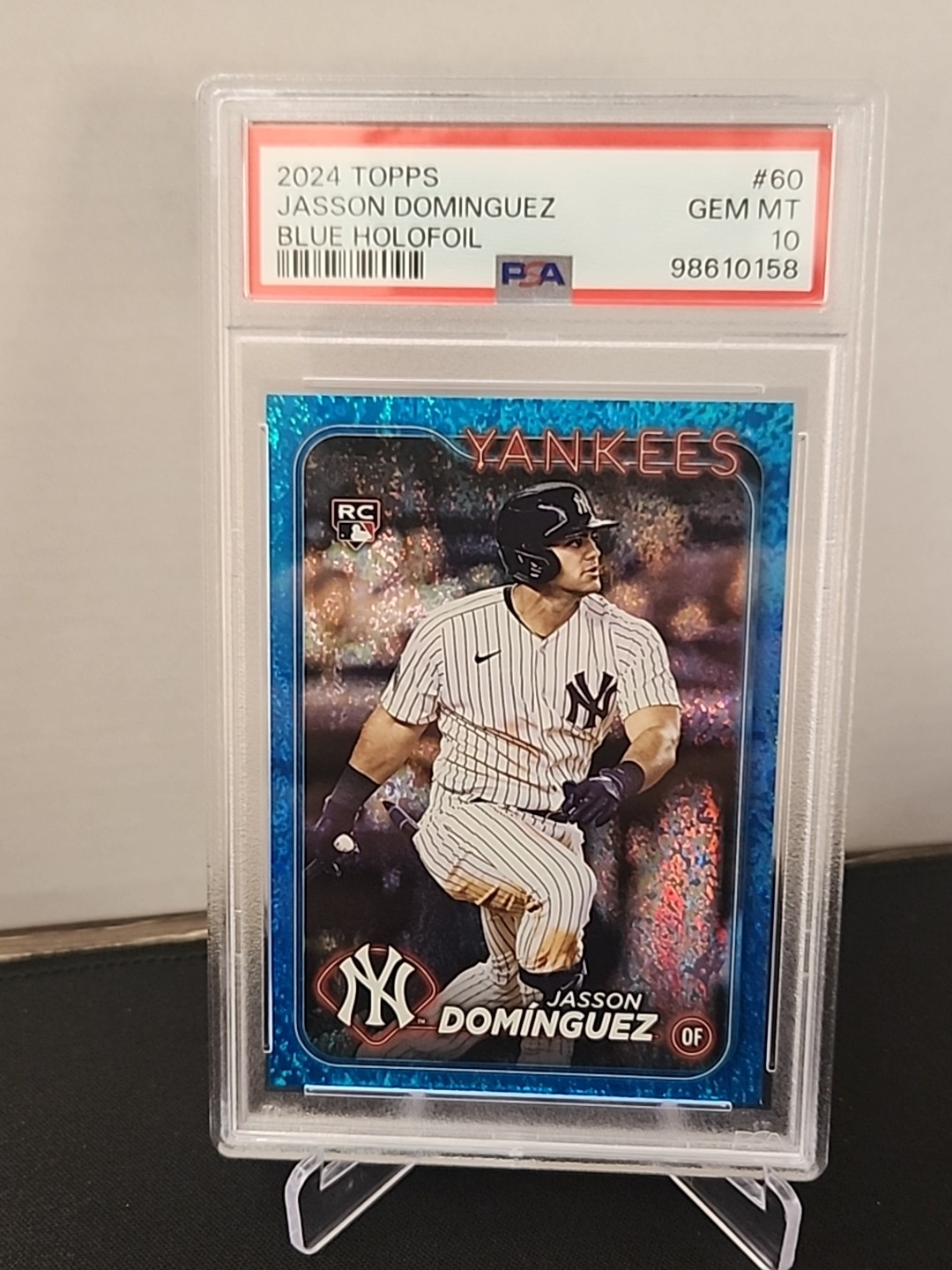2024 Topps Jasson Dominguez Blue Holofoil #60 368/999 (PSA 10 GEM MT RC!!!)
