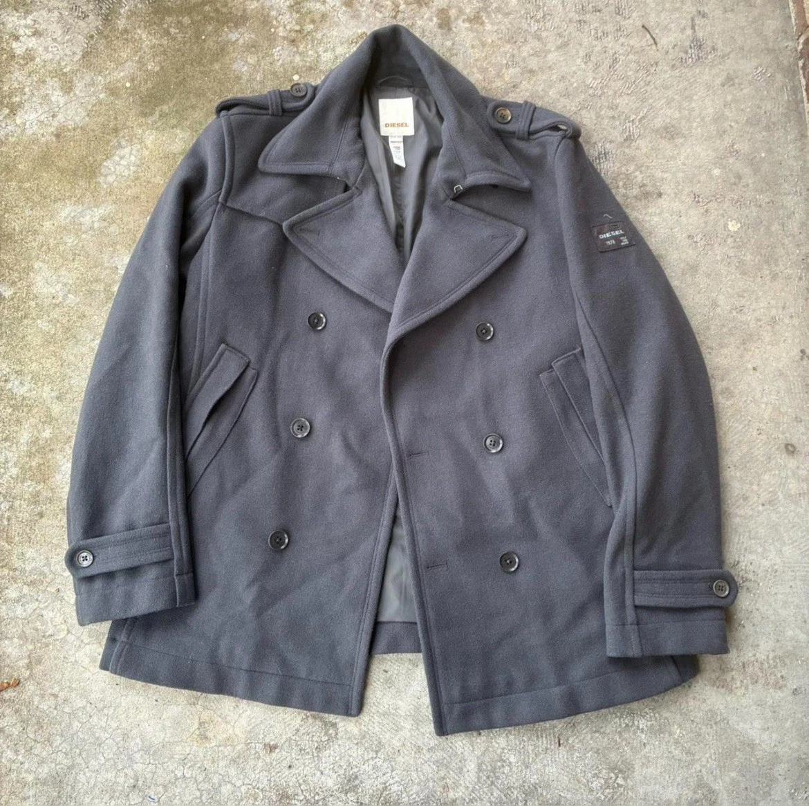 Diesel Regular Size Coats, Jackets & Vests Wool Outer Shell for