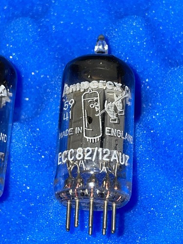 TWO Amperex ECC82 12AU7 Vacuum Tube/NOS/ Amplitrex Tested/ Halo O Getter 1959 - Picture 10 of 24