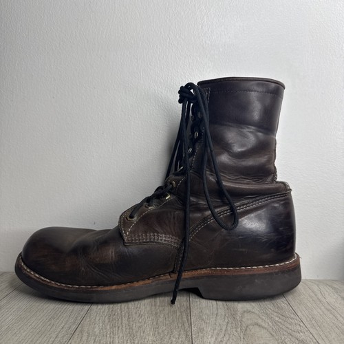 Vintage Chippewa Stiefel Herren 11 1/2 EE Leder Schnürung Arbeit Vibram Sohle USA 90s - Bild 6 von 14