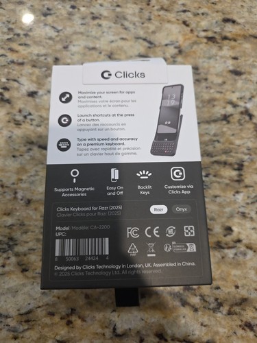 Clicks Keyboard Precision Typing for Motorola Razr Series Black - (CA-2200) - 第 4/4 張圖片