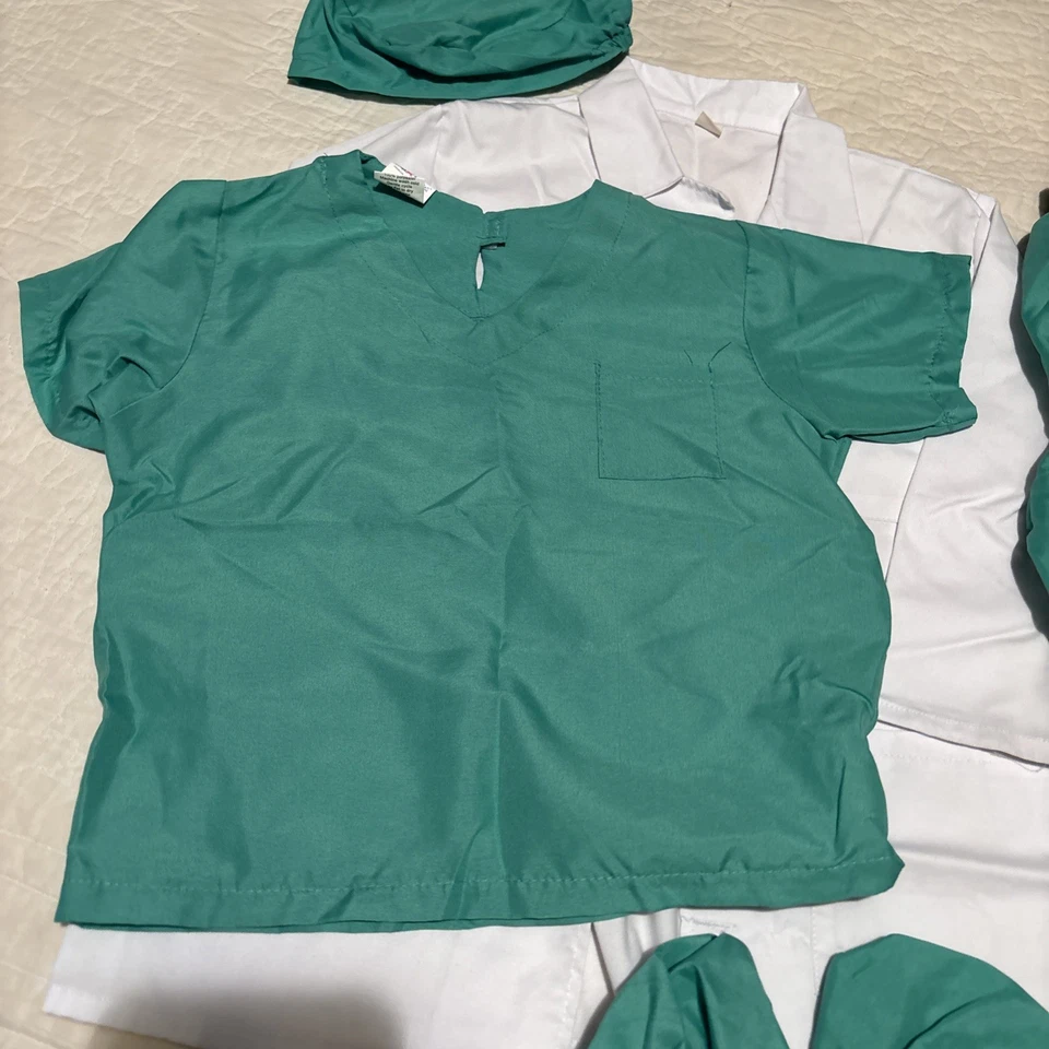 Doctor ER Surgeon Scrubs White Coat Halloween Costume Sm 4-6 NEW - Image 3 of 4