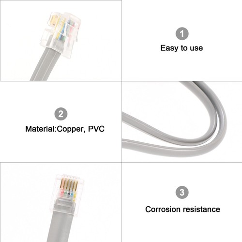 3 szt. Kabel telefoniczny Przewód stacjonarny Przedłużacze - Zdjęcie 2 z 12