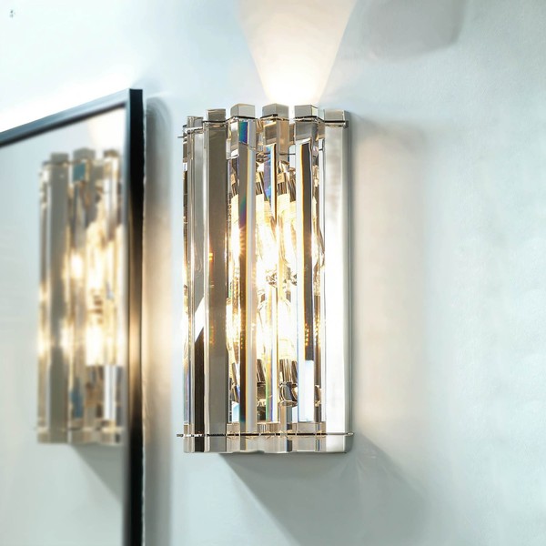 Led Badlampe Kristall Glas Klar Glanzvoll IP44 Modernes Design Wandleuchte-image