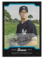 SCOTT PROCTOR Autographed Signed 2004 Bowman card #269 New York Yankees COA