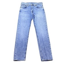 Levis Premium 502 Regular Taper Jeans Mens Sz 30 Blue Medium Wash Grunge Big E