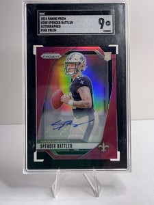 SGC 9 2024 Panini Prizm - Rookies Spencer Rattler #388 Pink Prizm Autographs