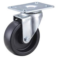 GRAINGER APPROVED 33J002 Plate Caster,Swivel,Polyolefin,5 3/16"H 33J002