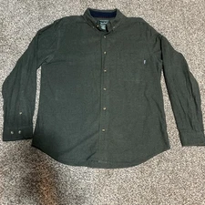 Woolrich Men’s Size Large L/S Flannel Button Up Shirt Green