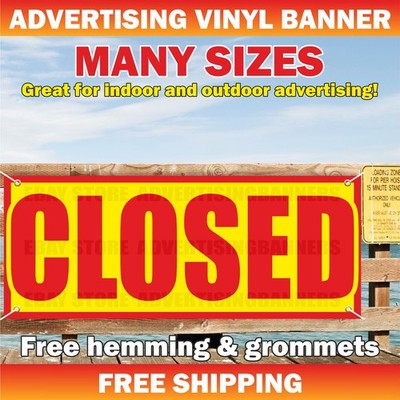 CLOSED Advertising Banner Vinyl Mesh Sign Retail Store Open Welcome REMODELING
