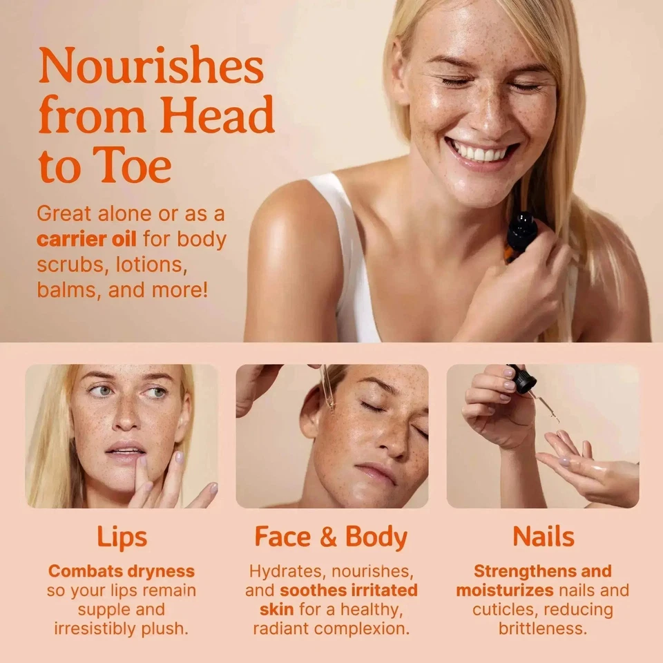 Organic Cold-Pressed Rosehip Seed Oil 100% Pure Raw Skin Hair Face Anti-Aging - Image 4 of 4