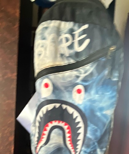 Bape Shark Graphic Print Crossbag, Zip Closure, Outer Pockets