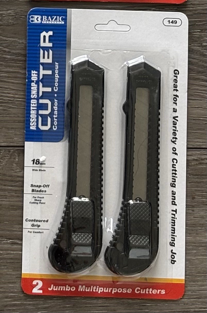 BAZIC Retractable Multipurpose Utility Knife, Box Cutter, Box Knife