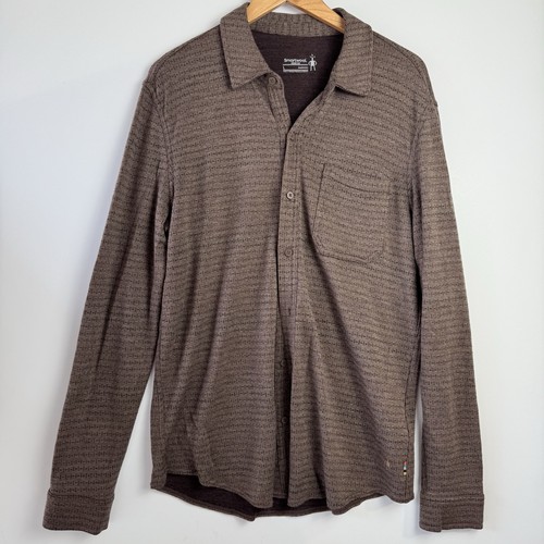 Smartwool Merino Sport 250 Button Shirt Men’s L Long Sleeve Brown $135 - Picture 3 of 11