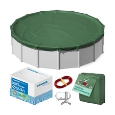 Yankee Emerald Series Pool Covers for Above Ground Pools | Round 24 ft Swimmi...