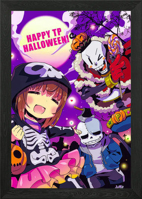 Undertale Halloween Party Framed Wall Art Poster Canvas Print Picture