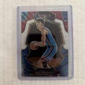 2022-23 Panini Select Chet Holmgren Premier Level Tri-Color Prizm RC - Thunder