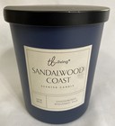 True Living Sandalwood Coast 14 Oz Double Wick Jar Candle Sandalwood Bergamot +