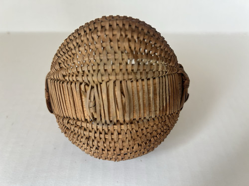 Mini cesto primitivo vintage stecca legno glutei erba marina - Foto 4 di 4