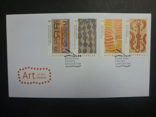 AUSTRALIA 2020 ART OF THE DESERT SET 4 STAMPS FIRST DAY COVER