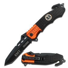 Tac-Force Spring Assist Knife w/Aluminum Handle Cutter, Glass Breaker  Clip EMT