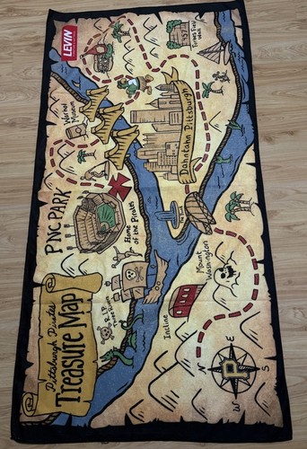 PITTSBURGH PIRATES PNC PARK TREASURE MAP STADIUM GIVEAWAY SGA BEACH TOWEL LEVIN