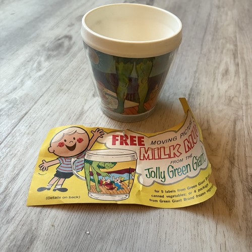 Vintage Lenticular Thermo Jolly Green Riesenbecher Tasse 60er Jahre Tasse Bewegtbild