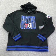Philadelphia 76ers Hoodie Pullover Mens XL Black NBA Basketball Rise Up VHM0972F