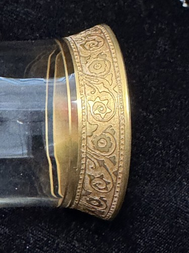 (4) Tiffin Franciscan 'Minton' Clear Optic 2.5" Gold Encrusted WHISKEY TUMBLERS - Picture 2 of 6