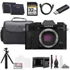Fujifilm X-T30 III Mirrorless Camera Black  32GB Extra Batt-Value Kit
