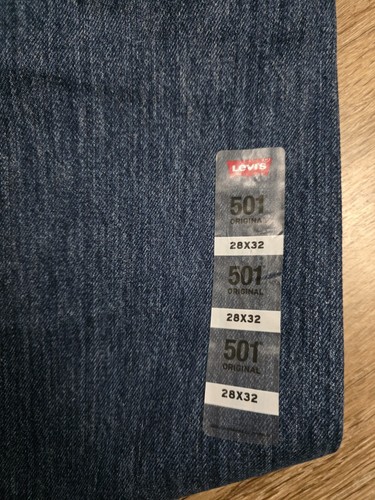 Levi’s 501 Men’s Dark Wash Jeans 28x32 Button-Fly NEW w/ Tags “Big E” Red Tab - Picture 17 of 18