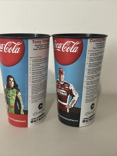 Set of 2 Nascar Promotional 7 1/2" Cups Danica Patrick Tony Stewart - Picture 3 of 10