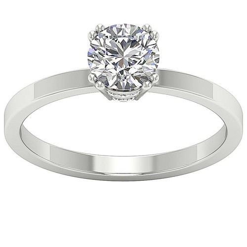 1 Carat Round Brilliant Cut Diamond Solitaire Engagement Ring 14K Yellow Gold - Picture 7 of 10