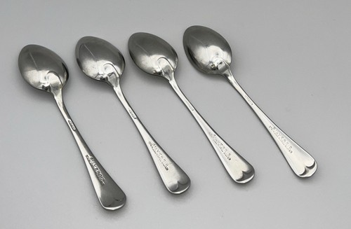 Vintage Silveroid Teaspoons Set of 4 Nickel Silver Stainless Retro Flatware - Picture 3 of 8