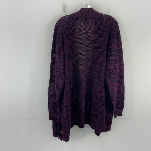 Alyx Purple Knit Open Cardigan Sweater Women’s 2XL Plus Cotton Blend NWT - Picture 2 of 4