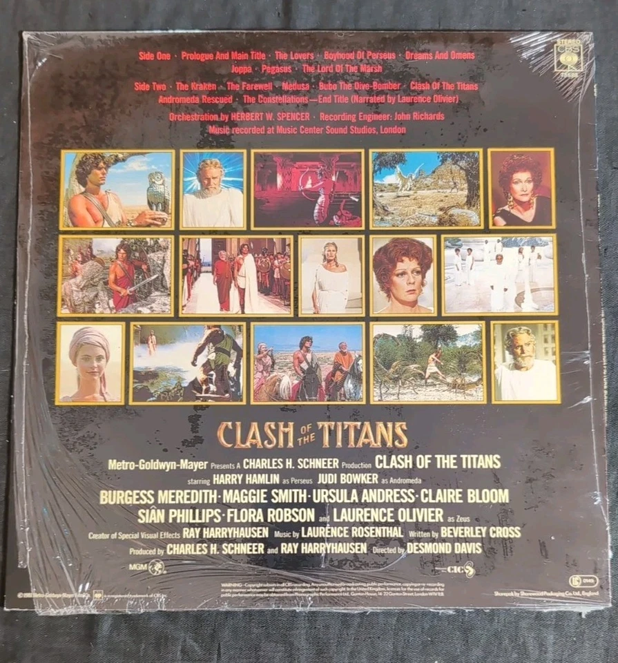 CLASH OF THE TITANS OST 1981 CBS LP Nr Mint Original Shrink Wrap P251 Foto 2 de 4