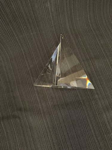 SUPERBE ! Ancienne sculpture art déco voilier Steuben art verre voile - Photo 10/24
