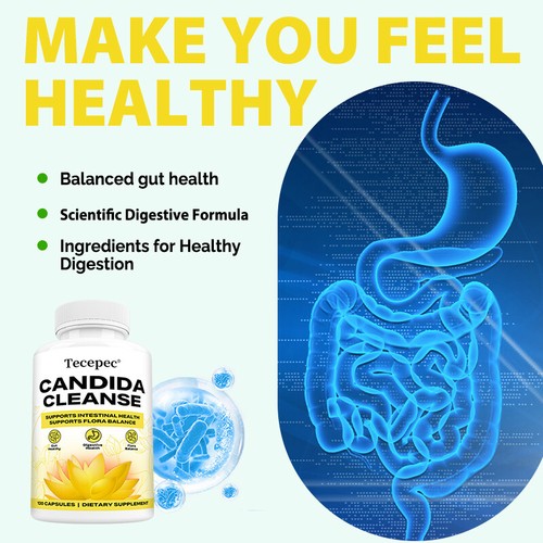 Candida Cleanse - Gut & Colon Support Detox - Probiotics, Oregano Leaf, Wormwood - Picture 10 of 16