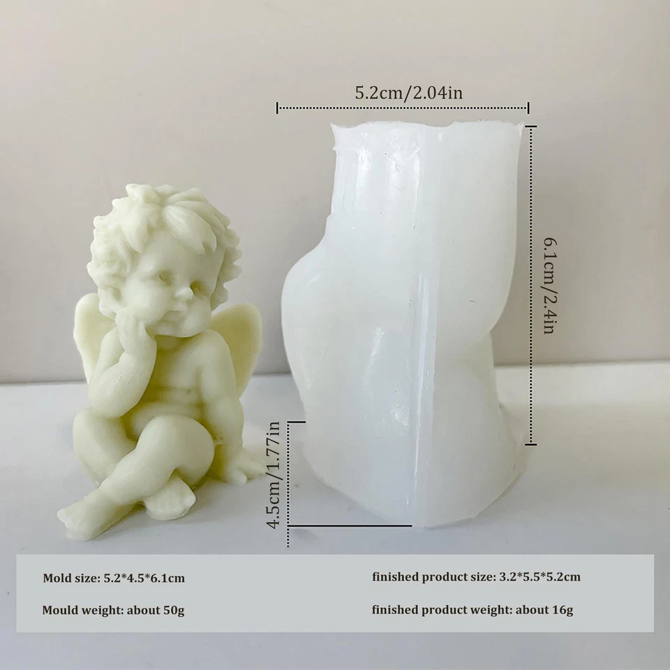 Molde de silicona para ángel Moldes de silicona para velas Molde para hacer velas de ángel 3D Foto 4 de 4